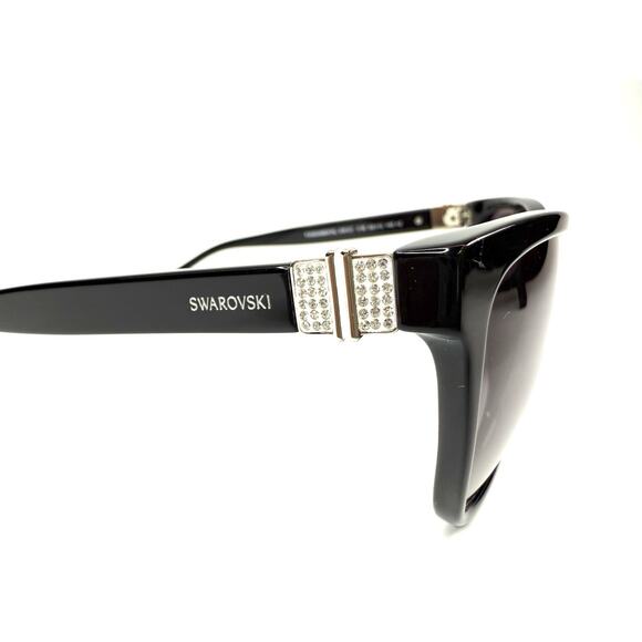 Swarovski Crystal-Accent Black Silver Square Sunglasses Gradient SW121 01B 56 - Picture 4 of 8